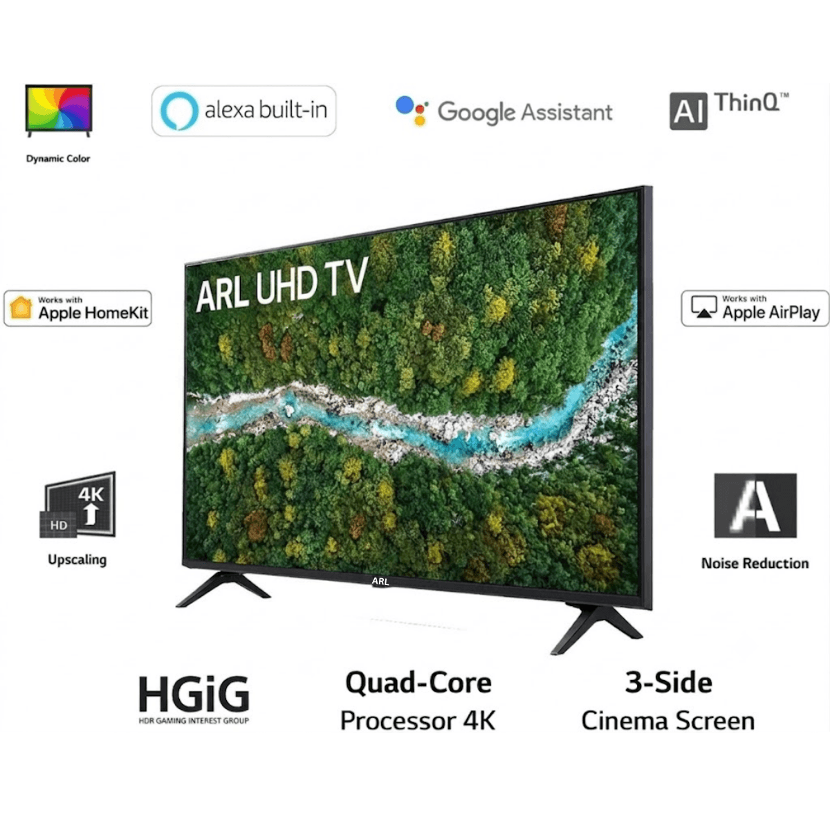 ARL 55-Inch UHD AI 4K webOS TV front view